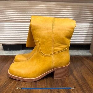 Chic Mustard Heeled Boots